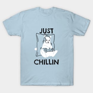 Just Chillin Gaming Dog T-Shirt